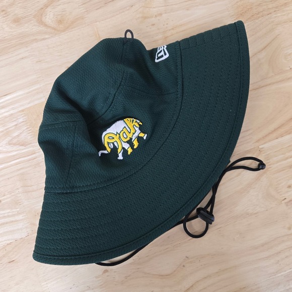 Oakland Athletics MLB Bucket Hat 2023 Green New Era Official On-Field Cap Bucket - Picture 9 of 10